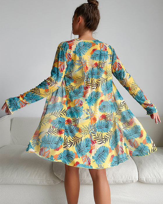 Modisch bedrucktes dreiteiliges Bikini-Set