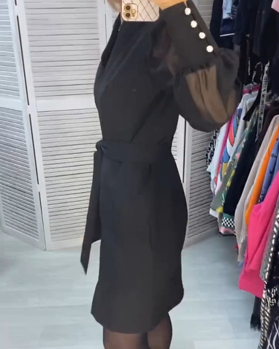 Robe transparente décontractée avec col en V