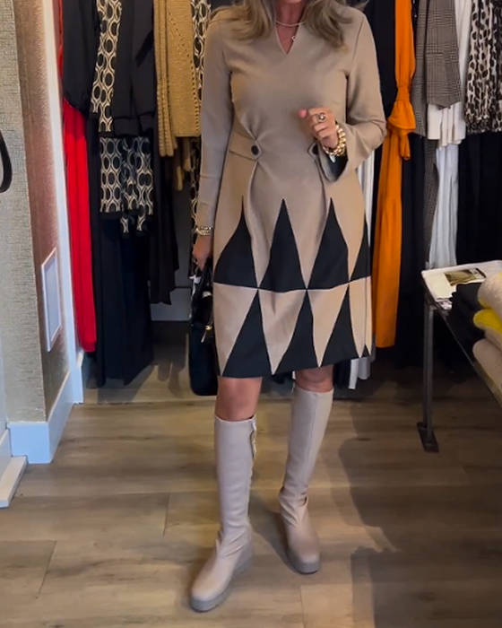 Robe élégante à imprimé géométrique