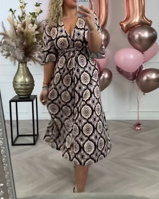 Robe décontractée imprimé ethnique pour femme