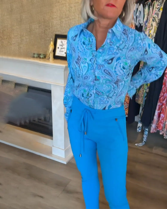 Chemise de vacances imprimée à manches longues