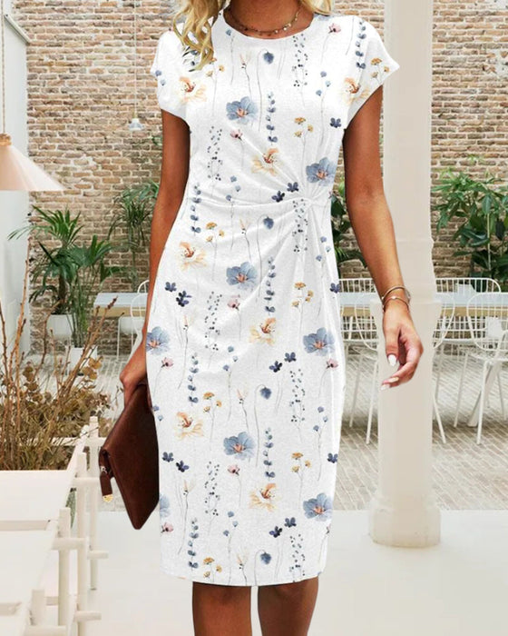 Robe à imprimé floral et manches courtes