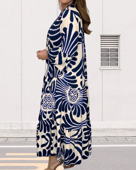 Robe imprimée à col en V