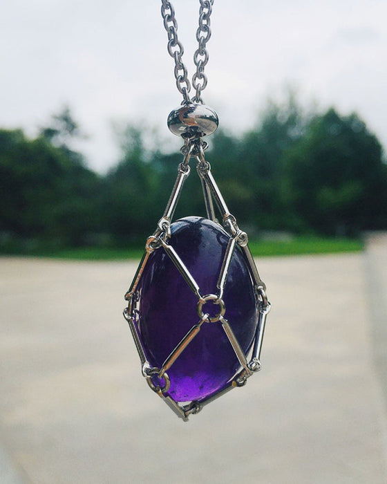 Collier porte-pierre en cristal