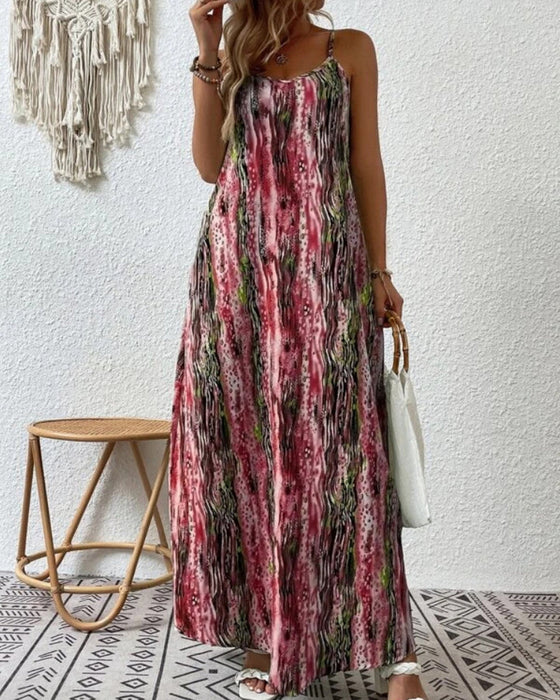 Robe de vacances sans manches à imprimé dégradé