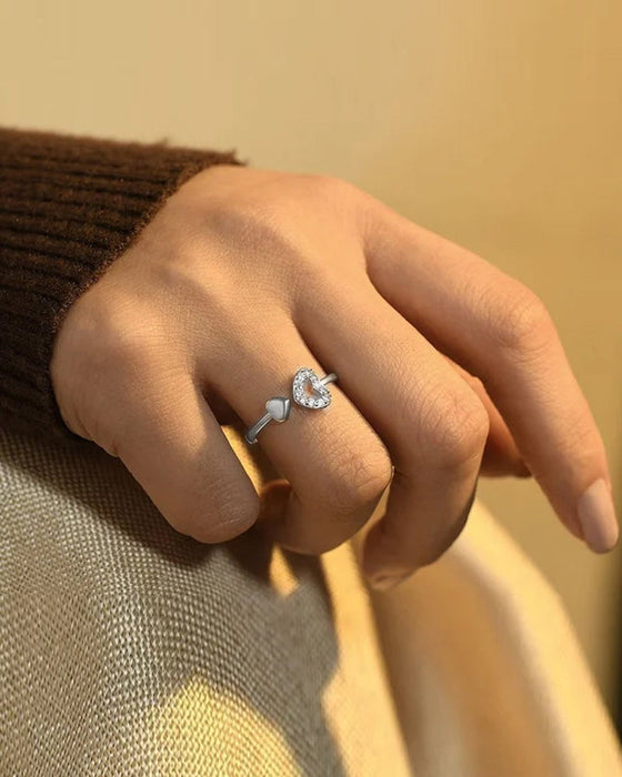 Bague découpe double coeur