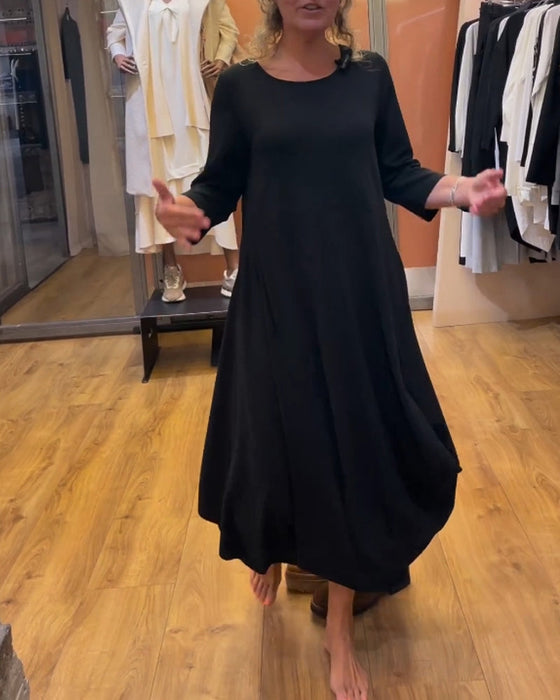 Robe à manches longues et col rond