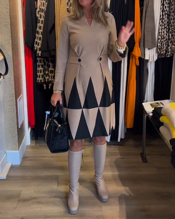 Robe élégante à imprimé géométrique
