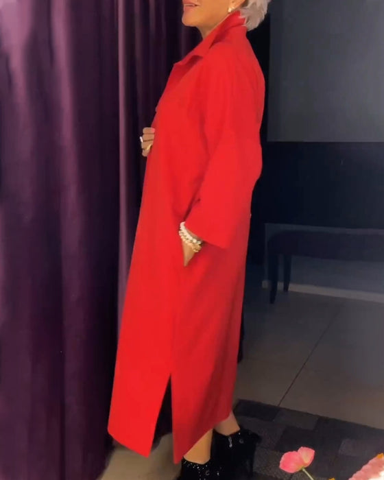 Robe à coupe décontractée et col chemise