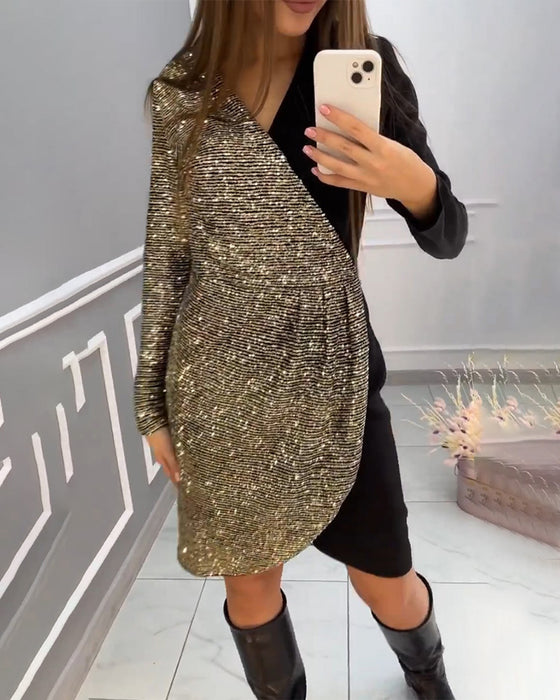 Robe à double patchwork et paillettes
