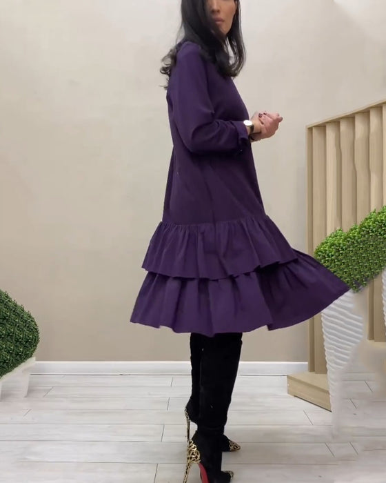 Robe mi-longue à volants