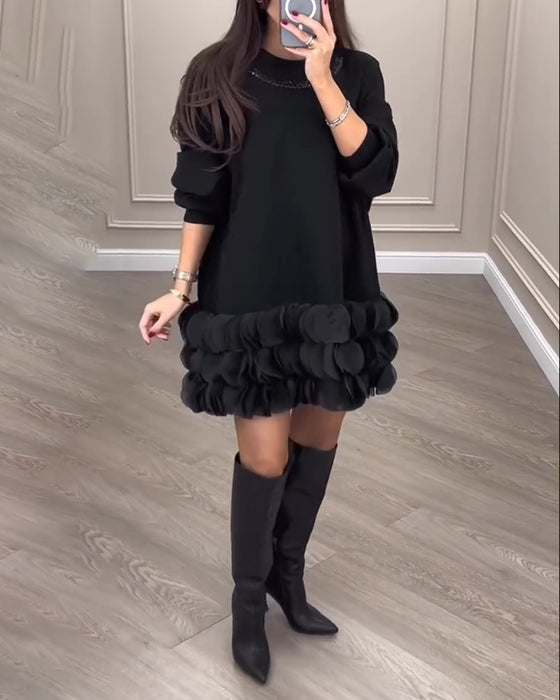 Robe élégante avec pétales patchwork