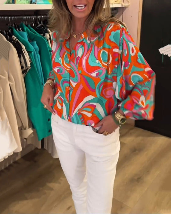 Chemise ample imprimé urbain