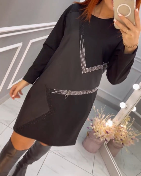 Robe avec touche artistique et bloc de couleur