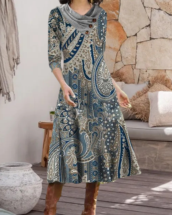 Robe midi à imprimé cachemire