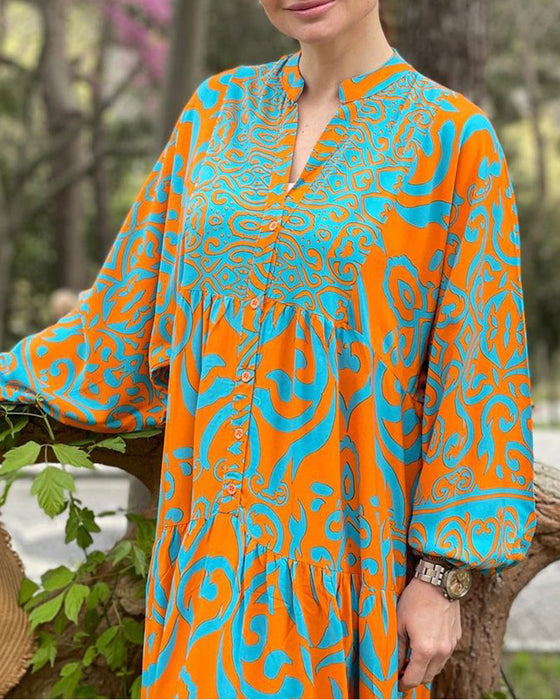 Robe longue décontractée à imprimé superbe