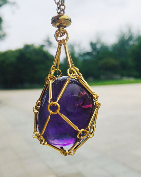 Collier porte-pierre en cristal