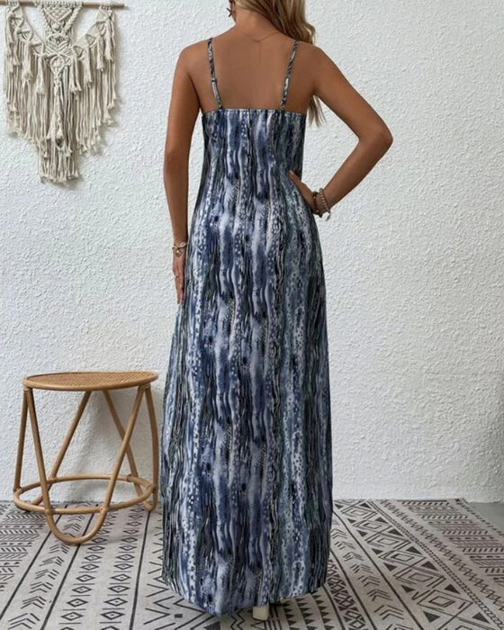 Robe de vacances sans manches à imprimé dégradé