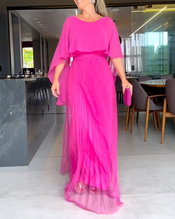 Robe longue à col rond et ligne A