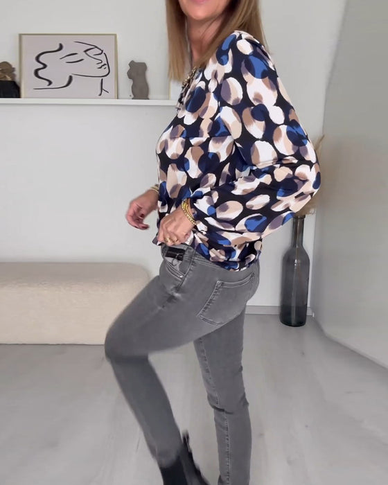 Blouse élégante à bretelles imprimée