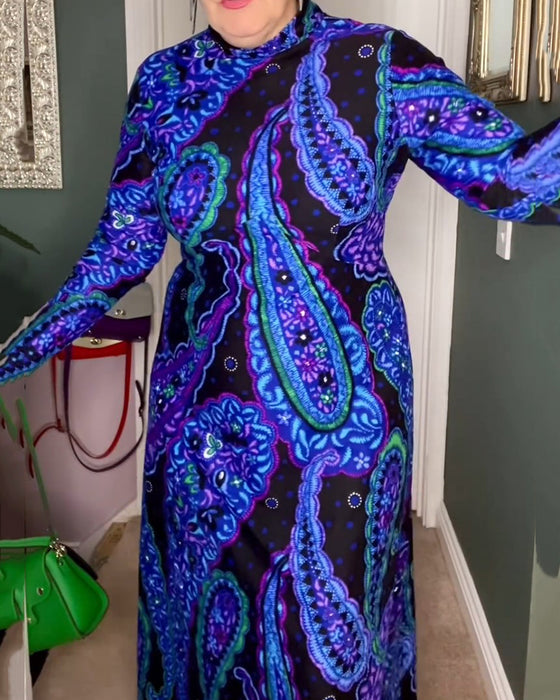 Robe élégante à imprimé cachemire