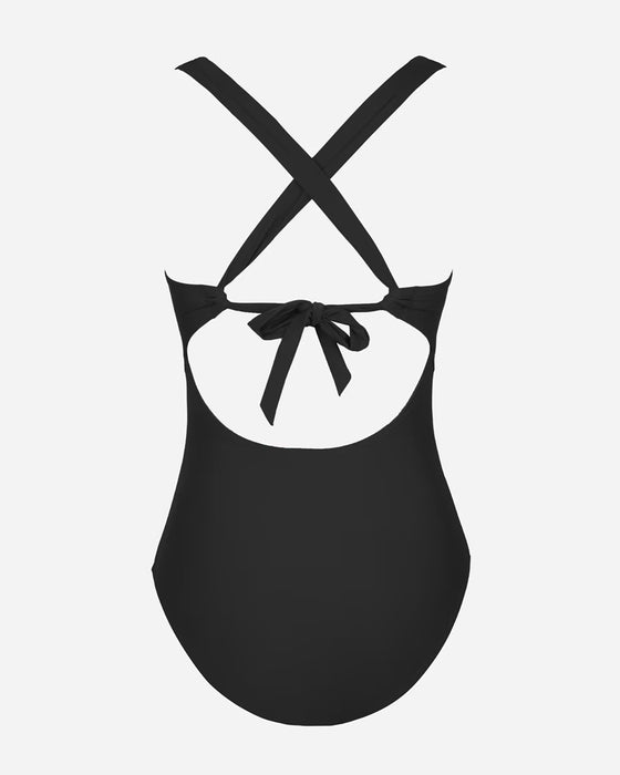 Maillot de bain une pièce à bretelles de couleur unie