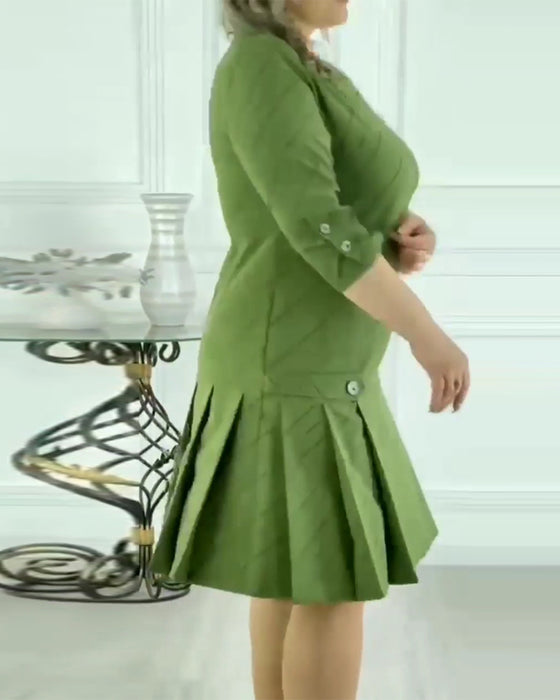 Robe élégante imprimée à col rond