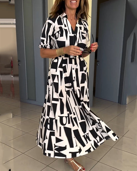 Robe à imprimé géométrique et coupe ample