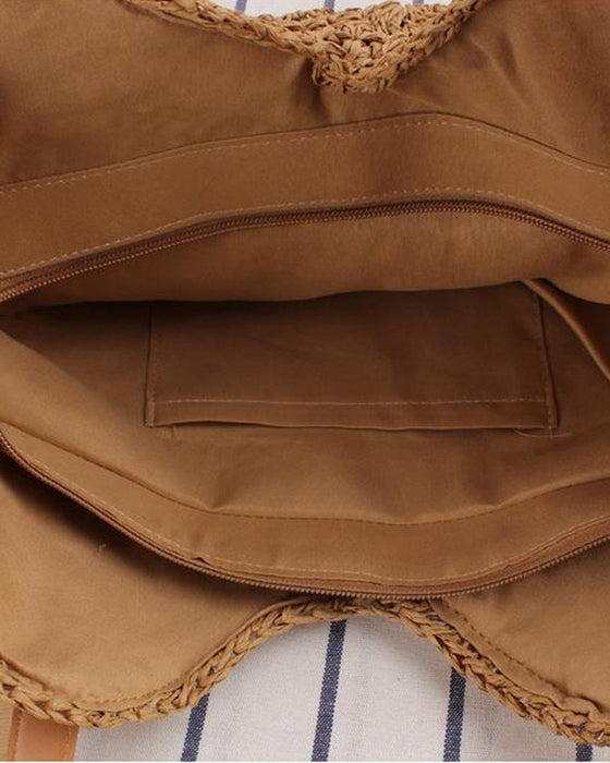 Sac fourre-tout en paille pour femme