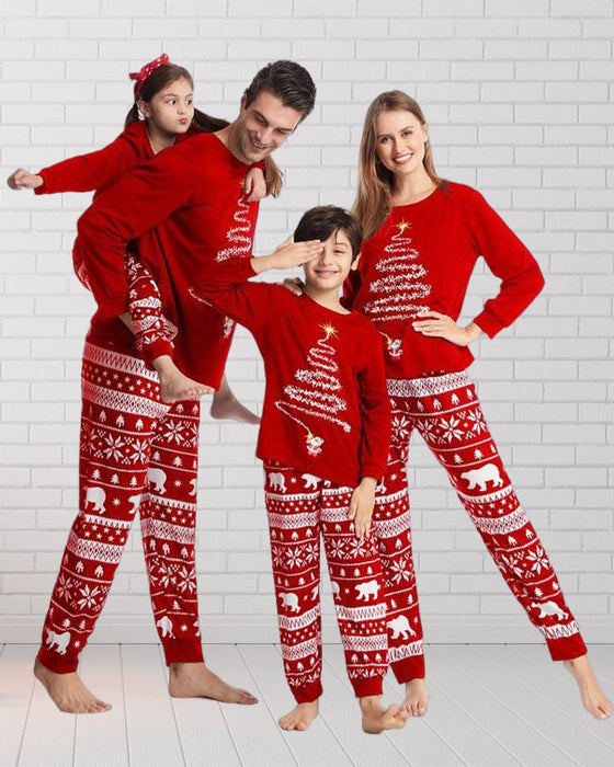 Pyjama familial de Noël à imprimé sapin de Noël