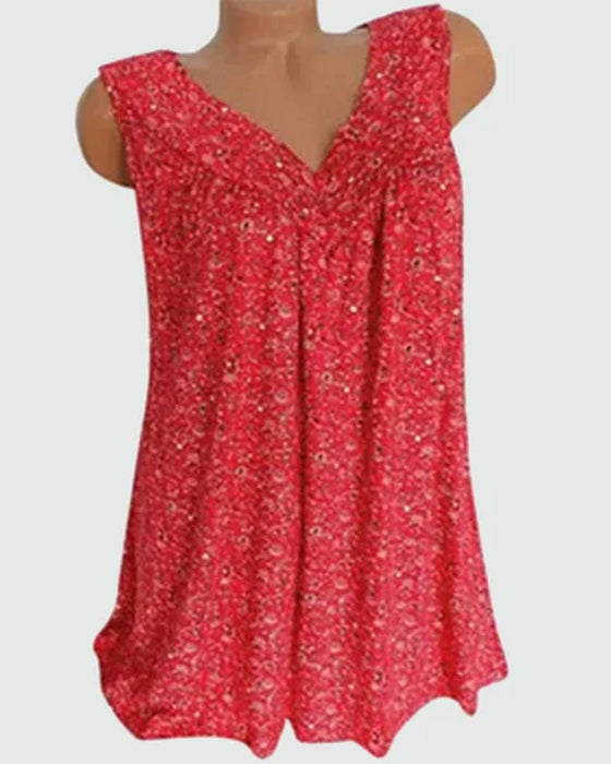 Débardeur sans manches à imprimé floral