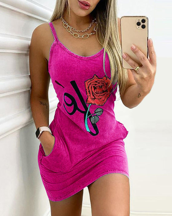 Robe à imprimé rose et slip slim