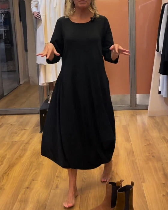 Robe à manches longues et col rond