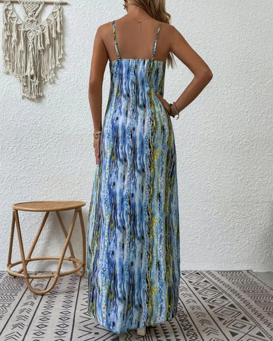 Robe de vacances sans manches à imprimé dégradé