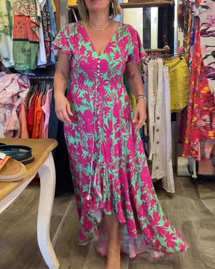 Robe avec imprimé et manches courtes