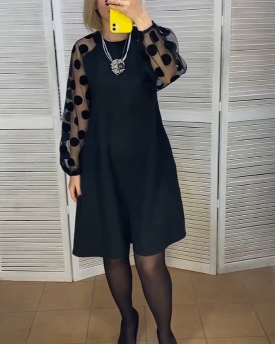 Robe au style élégant et à motif à pois