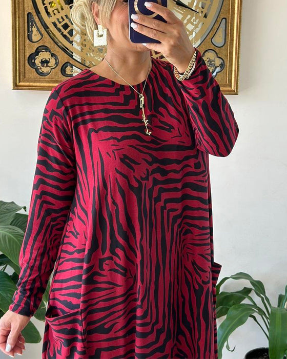 Robe ample et décontractée avec impression et poche