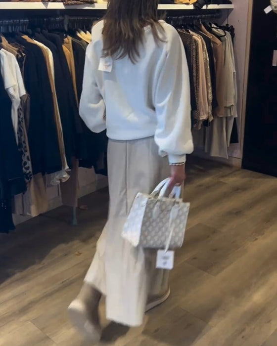 Sweat-shirt simple à épaules dénudées