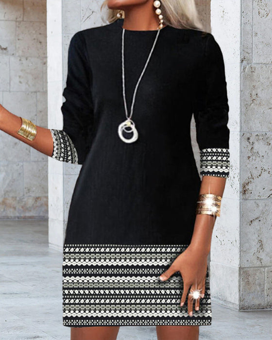 Robe décontractée imprimée patchwork