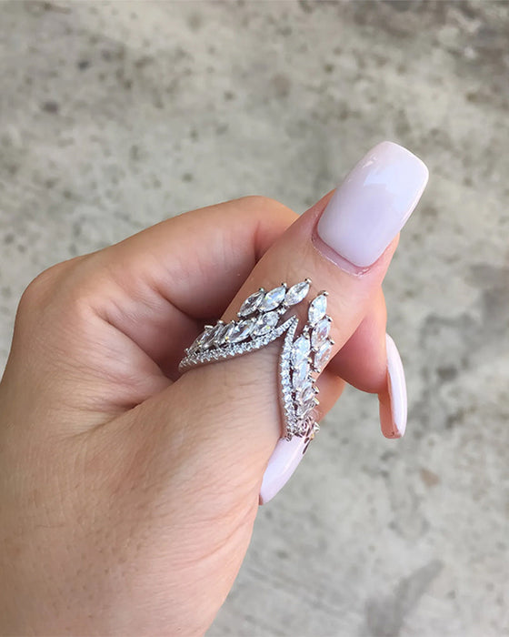 Bague et bracelet ailes d'ange