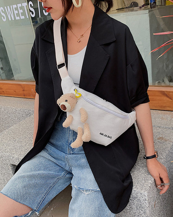 Sac à bandoulière en forme d'ours en peluche