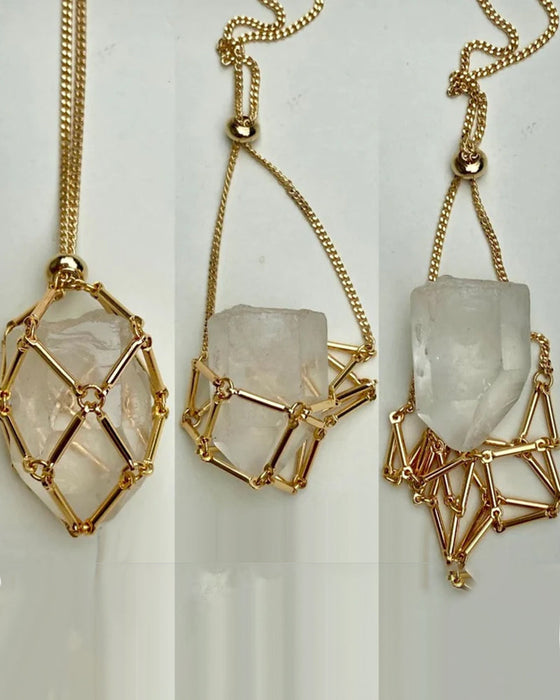 Collier porte-pierre en cristal