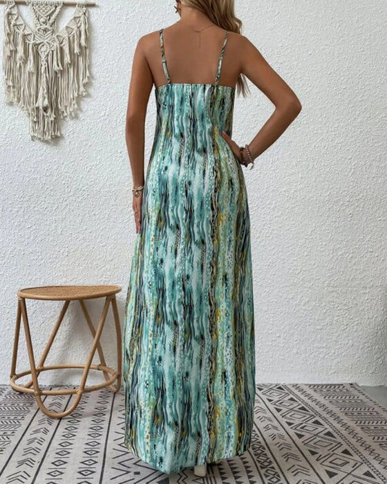 Robe de vacances sans manches à imprimé dégradé