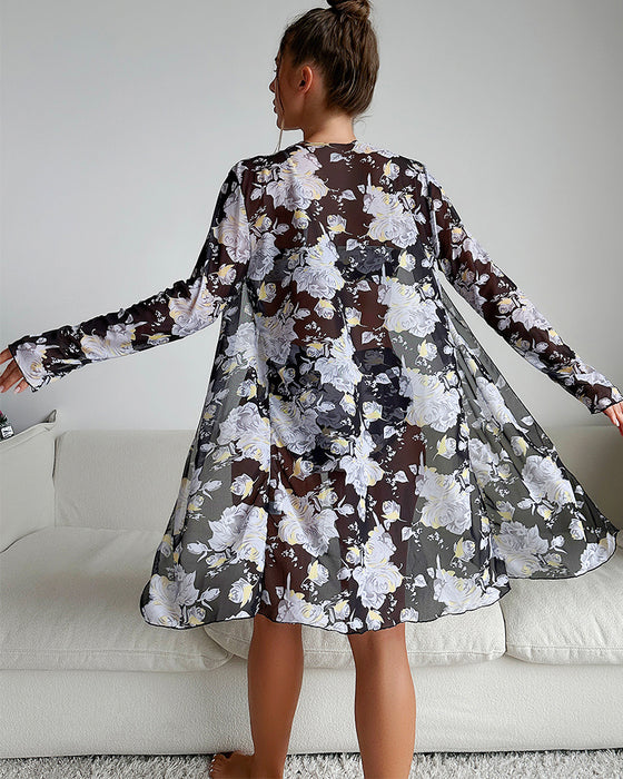 Modisch bedrucktes dreiteiliges Bikini-Set