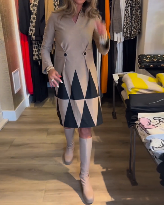 Robe élégante à imprimé géométrique