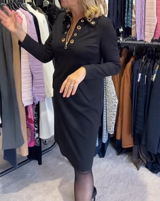 Robe avec fermeture éclair et revers