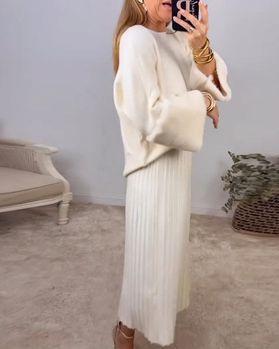 Élégant pull uni avec manches longues