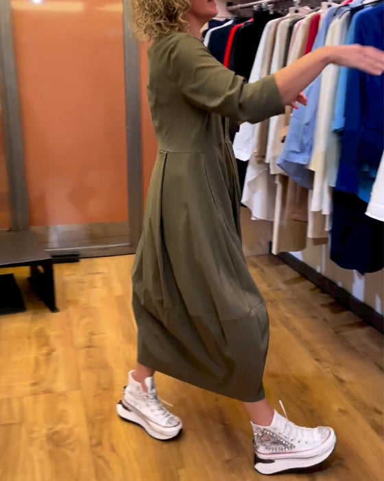 Robe à col rond et manches 2/3