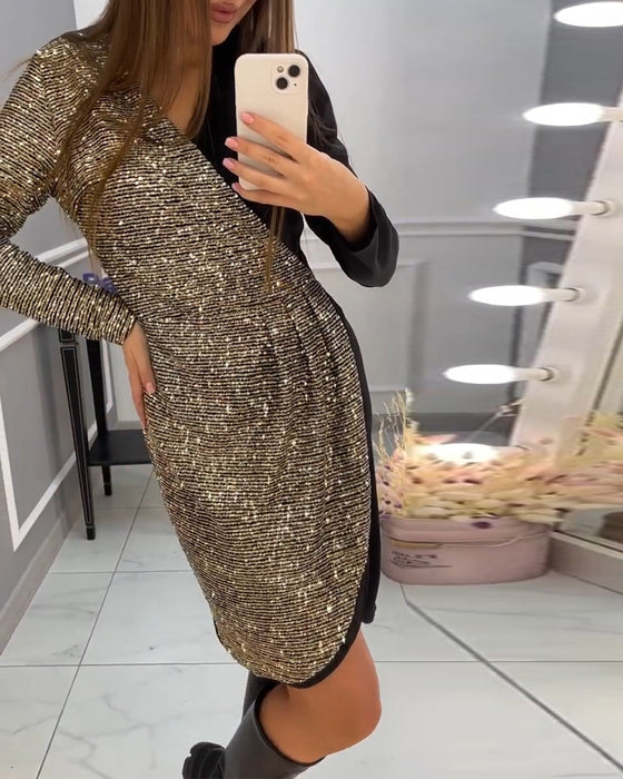 Robe à double patchwork et paillettes