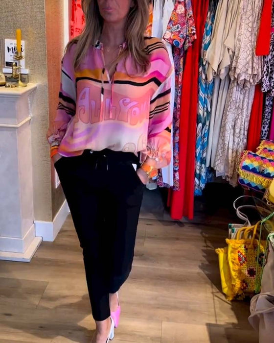 Haut décontracté à imprimé contrasté Suspension